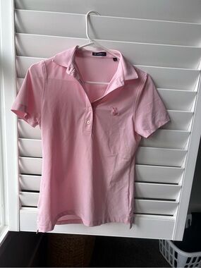 Turtleson Light Pink Striped Golf Polo Shirt